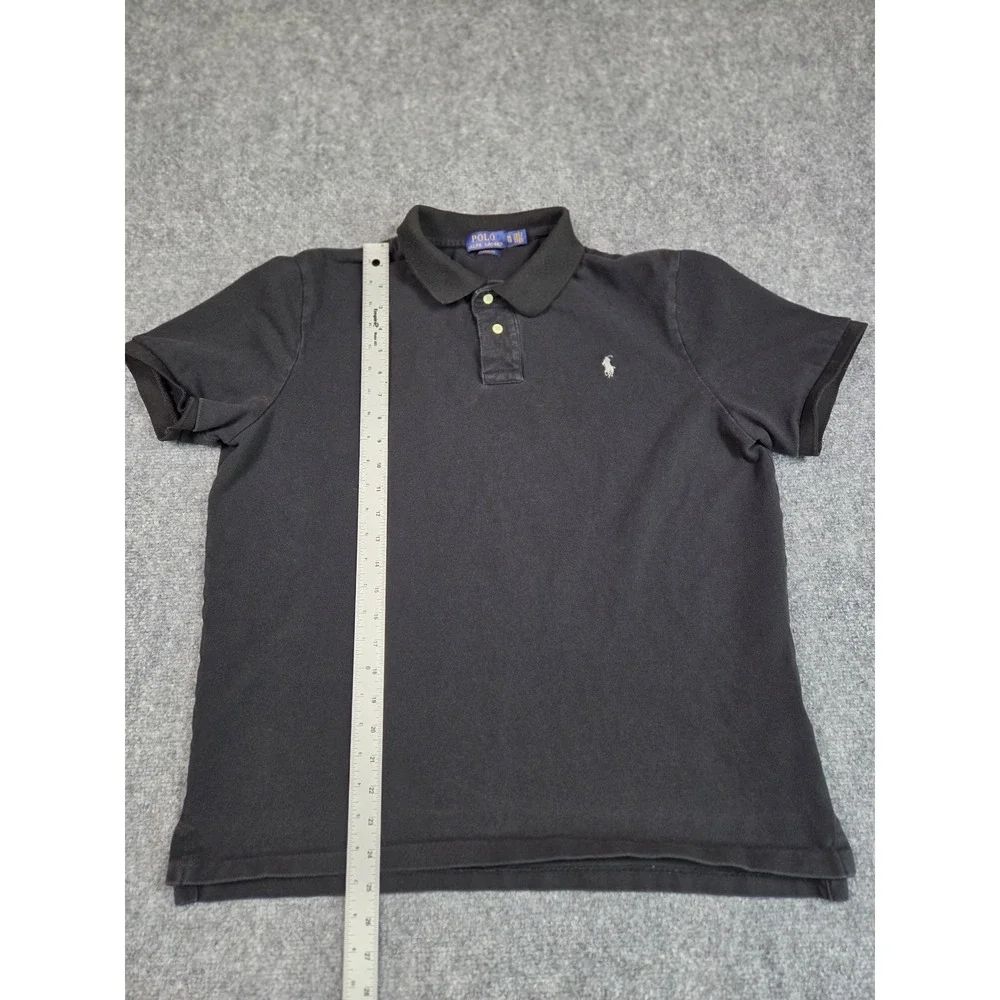 Polo Ralph Lauren Polo Shirt Mens XL Black Classic Fit Cotton Pique Short Sleeve